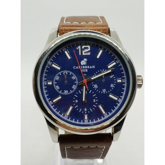 Caribbean Joe Dress watch, CJ7040SLBNNV. Multi function blue face. Working watch - Picture 1 of 10